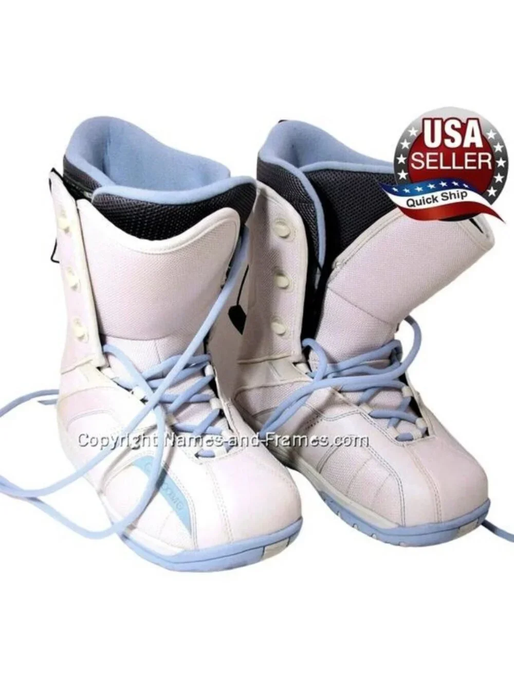Snow Board Boots • Orion Vanilla Ice Porcelain Blue Trim • Lace Up • Unisex 10W